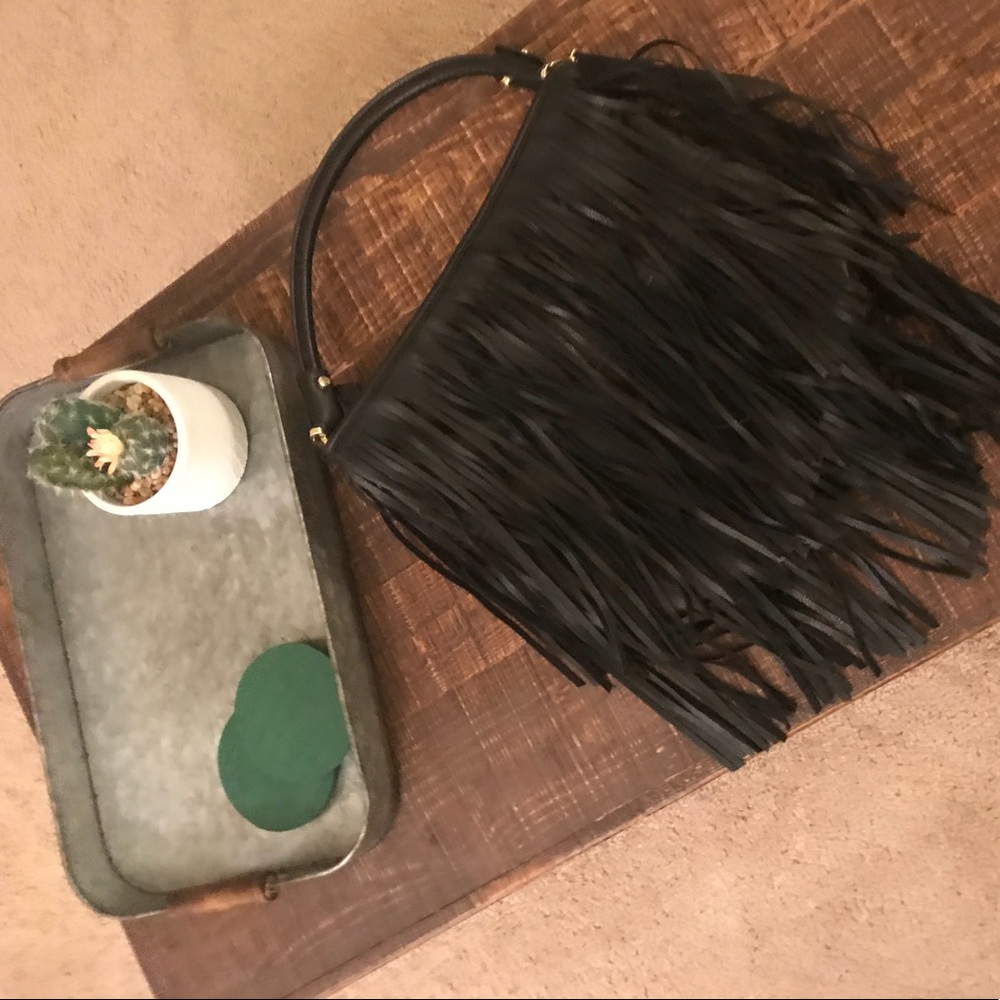 Black fringe purse